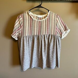 THML Striped and Gray Blouse